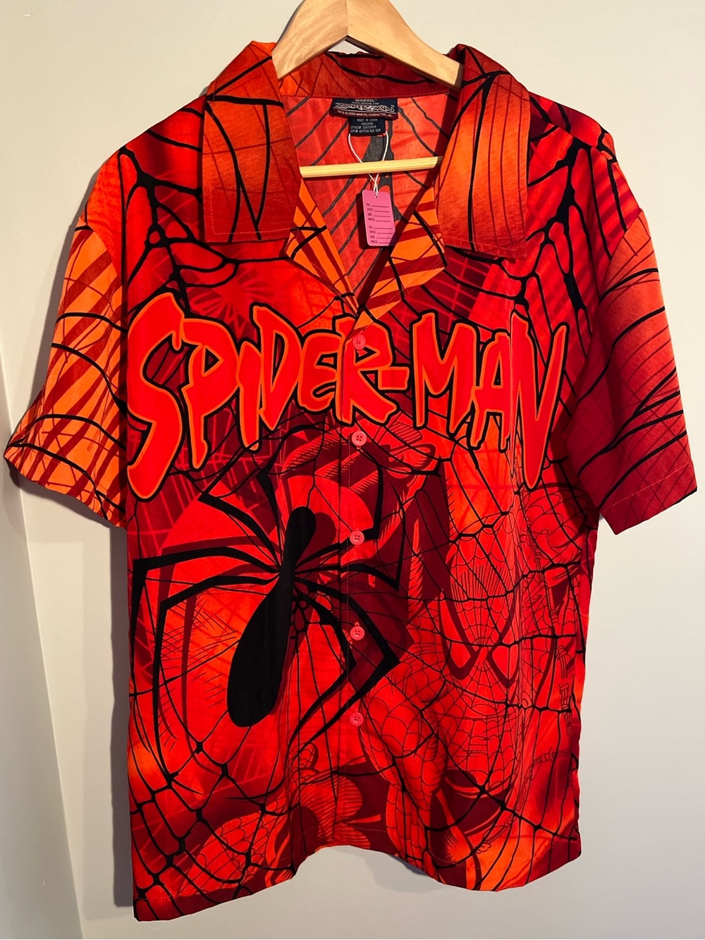 Spider-Man Marvel Vintage Graphic Red Short-Sleeve Shirt S
